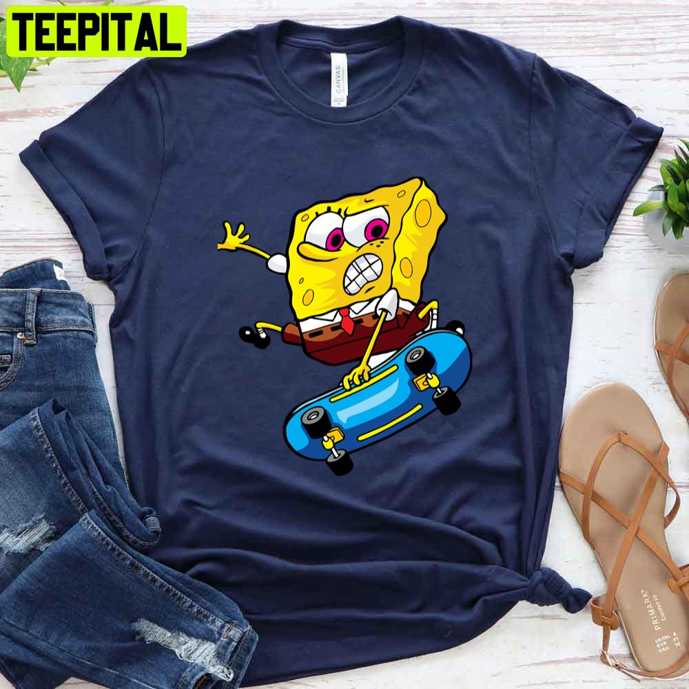 Cool Skating Sponge Bob Unisex T-Shirt Cool Skating Sponge Bob Unisex T-Shirt