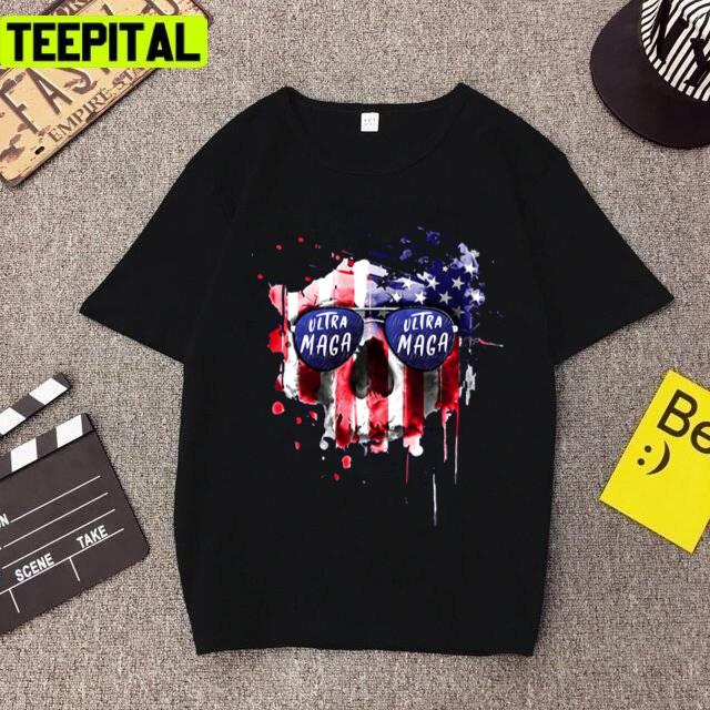 Cool Ultra Maga Patriotic Skull Design Unisex T-Shirt Cool Ultra Maga Patriotic Skull Design Unisex T-Shirt
