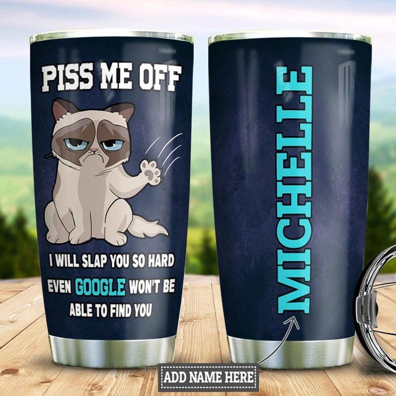 Custom Name Funny Cat Gift For Lover Day Travel Tumbler All Over Print Custom Name Funny Cat Gift For Lover Day Travel Tumbler All Over Print