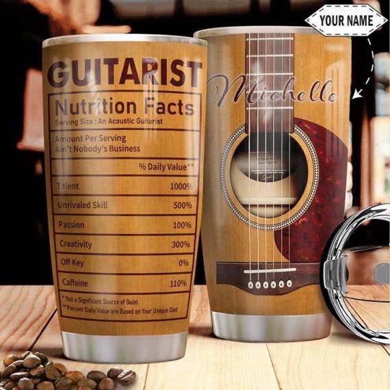 Custom Name Gift For Guitar Lover Acoustic Guitar Fact Guitarist Travel Tumbler Custom Name Gift For Guitar Lover Acoustic Guitar Fact Guitarist Travel Tumbler