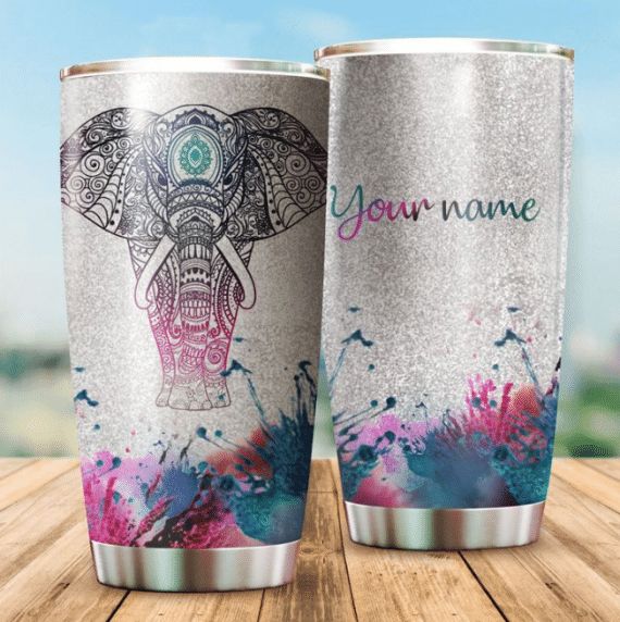 Custom Name Mandala Elephant Gift For Lover Day Travel Tumbler Custom Name Mandala Elephant Gift For Lover Day Travel Tumbler