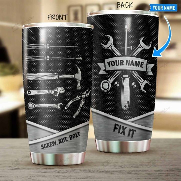 Custom Name Mechanic Tool Fix It Gift For Lover Day Travel Tumbler Custom Name Mechanic Tool Fix It Gift For Lover Day Travel Tumbler