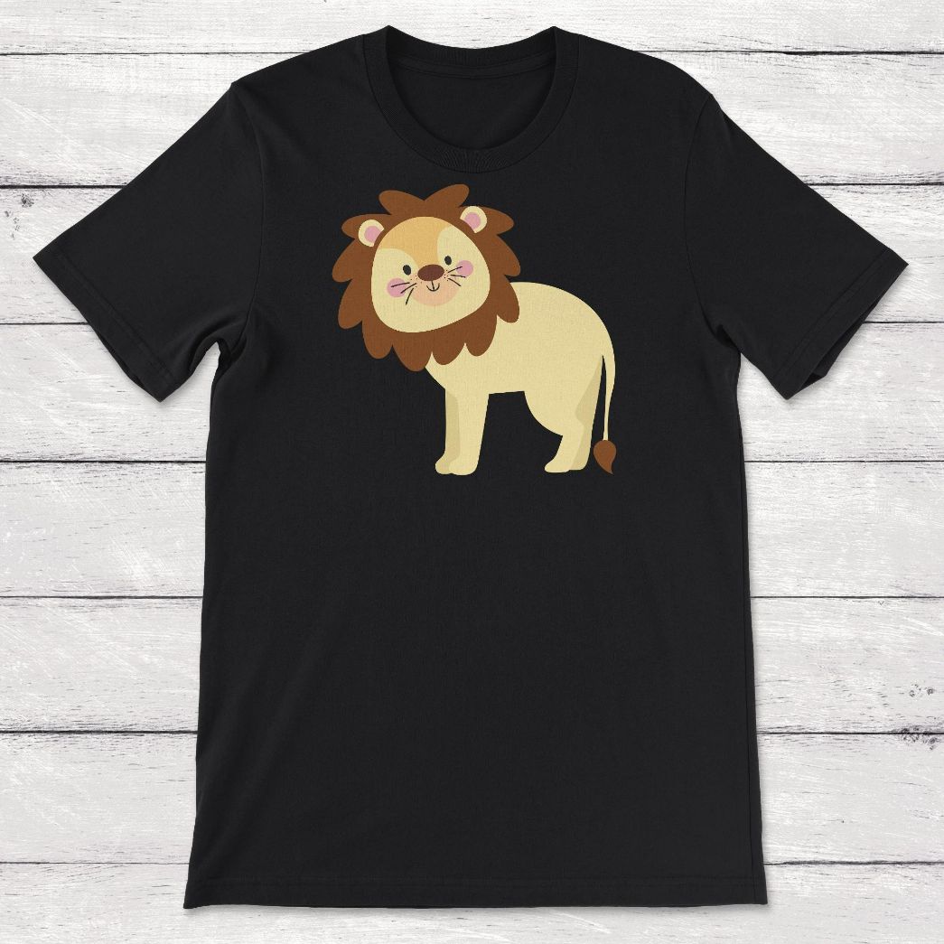 Cute Animal Cartoons Cute Lion Cartoon Unisex T-Shirt Cute Animal Cartoons Cute Lion Cartoon Unisex T-Shirt