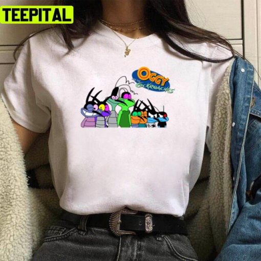 Cute Characters Of Oggy And Cockroaches Unisex T-Shirt