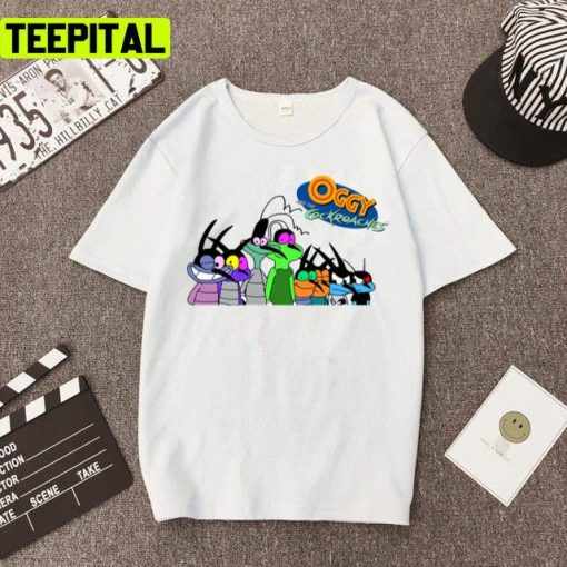 Cute Characters Of Oggy And Cockroaches Unisex T-Shirt