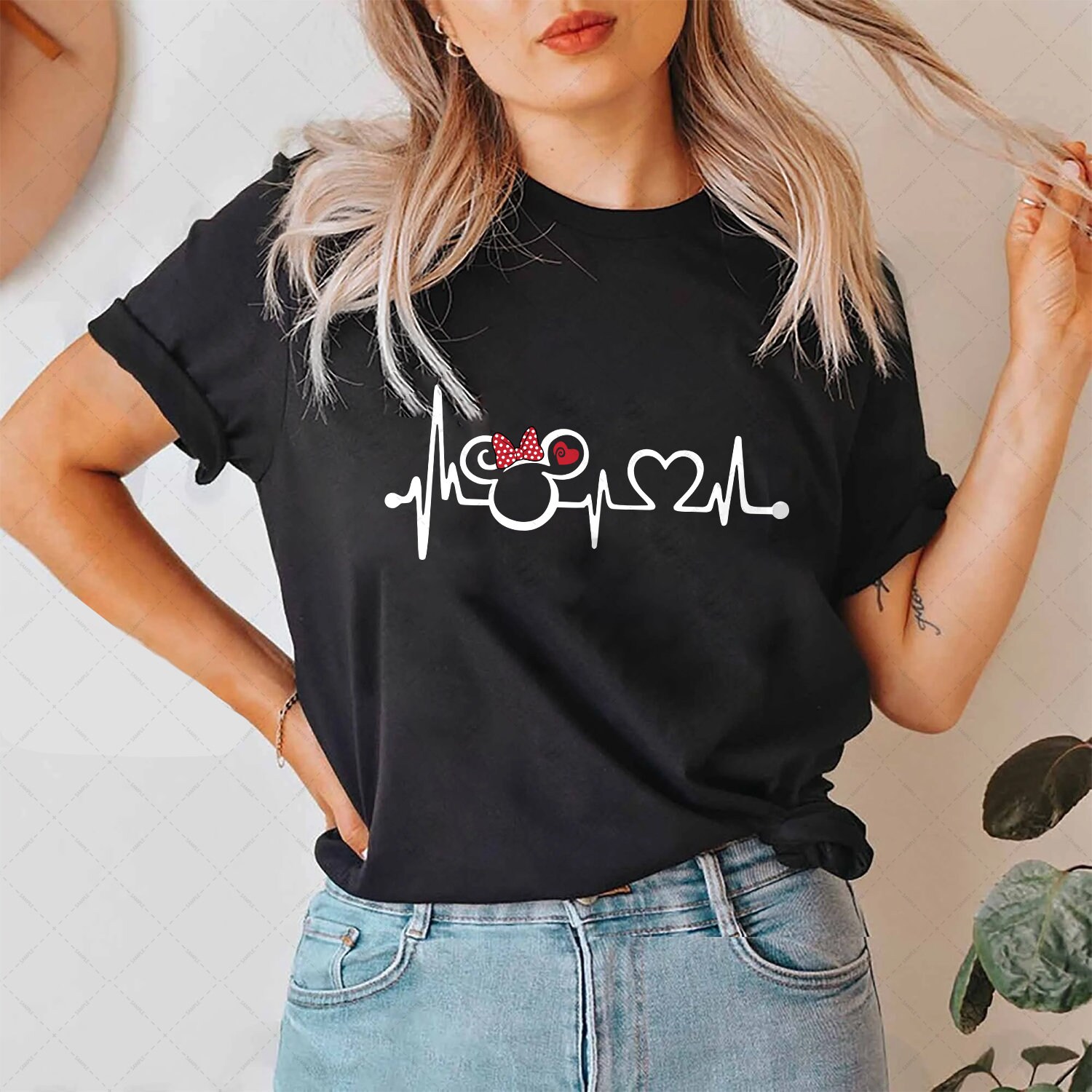 Cute Disney Minnie Ears Heart Rate Unisex T-Shirt Cute Disney Minnie Ears Heart Rate Unisex T-Shirt