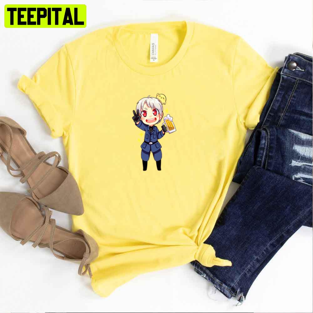 Cute Prussia With Bear Hetalia Unisex T-Shirt Cute Prussia With Bear Hetalia Unisex T-Shirt