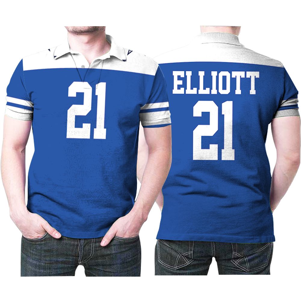 Dallas Cowboys Ezekiel Elliott #21 Nfl American Football Dak Royal Rivalry Throwback 3d Designed Allover Gift For Cowboys Fans Polo Shirt Dallas Cowboys Ezekiel Elliott #21 Nfl American Football Dak Royal Rivalry Throwback 3d Designed Allover Gift For Cowboys Fans Polo Shirt
