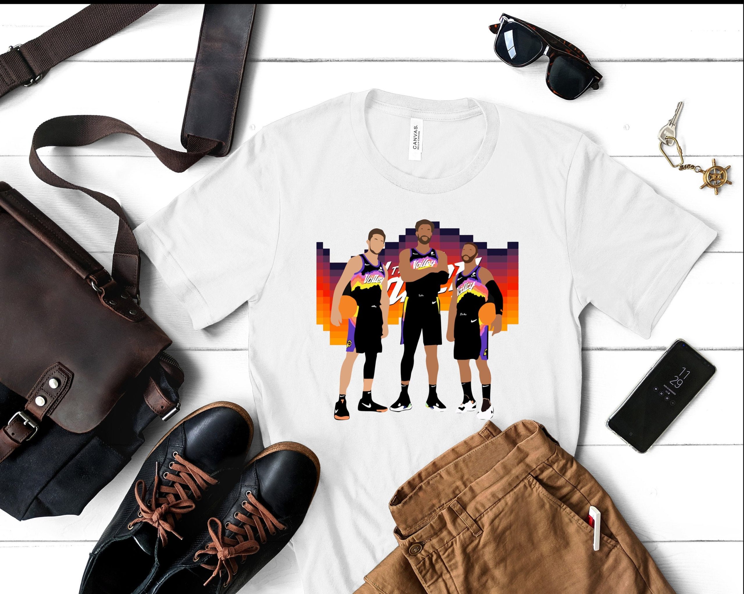 Digital Phoenix Suns Devin Booker Chris Paul Deandre Ayton Basketball Unisex T-Shirt Digital Phoenix Suns Devin Booker Chris Paul Deandre Ayton Basketball Unisex T-Shirt