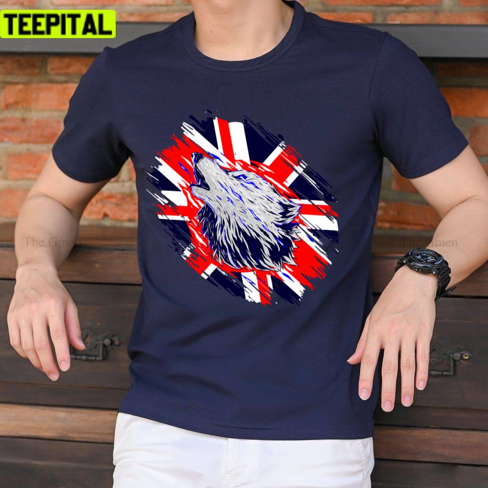 English Wolf Uk Union Jack Great Britain 1 Unisex T-Shirt English Wolf Uk Union Jack Great Britain 1 Unisex T-Shirt