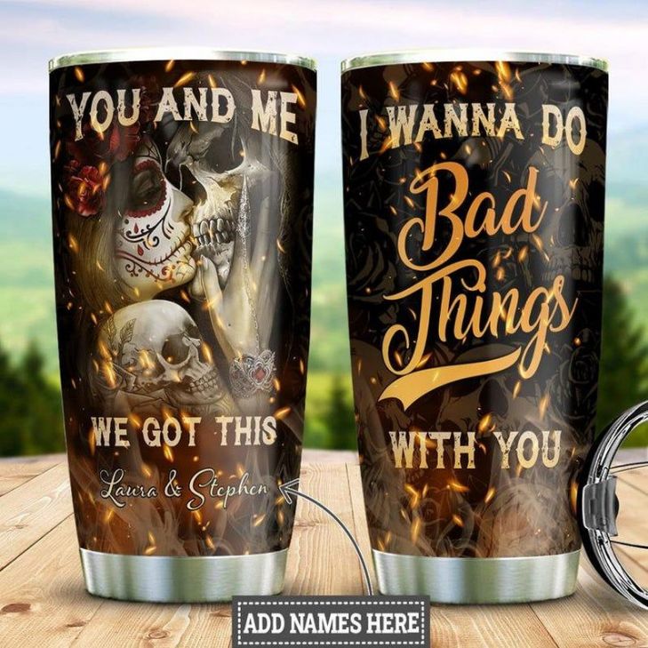 Fire Skull Couple Personalized Gift For Lover Day Travel Tumbler Fire Skull Couple Personalized Gift For Lover Day Travel Tumbler