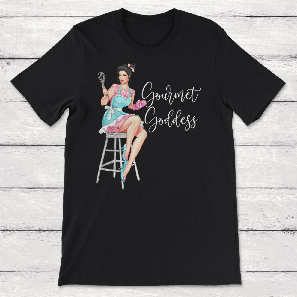Foodie Puns Gourment Goddess Brunette Cook Unisex T-Shirt Foodie Puns Gourment Goddess Brunette Cook Unisex T-Shirt
