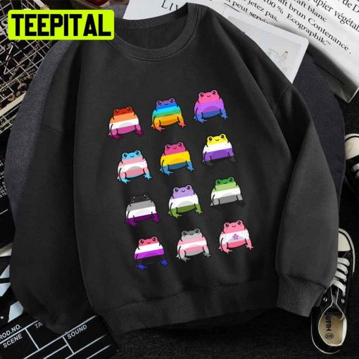 Frog Pride Color Pride Allyship Happy Pried Month Unisex T-Shirt