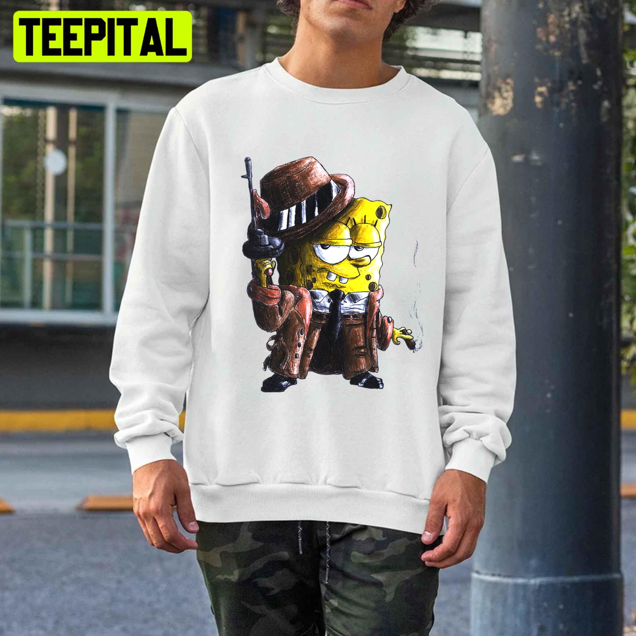 Gangster Spongebob With Gun Unisex T-Shirt Gangster Spongebob With Gun Unisex T-Shirt