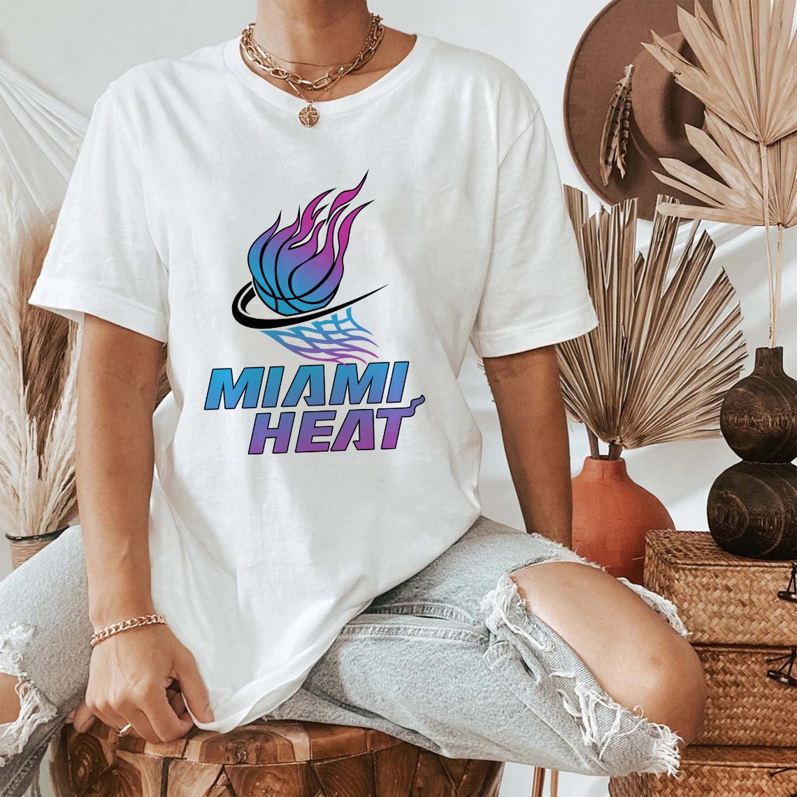 Gradient Style Miami Heat Basketball Unisex T-Shirt Gradient Style Miami Heat Basketball Unisex T-Shirt