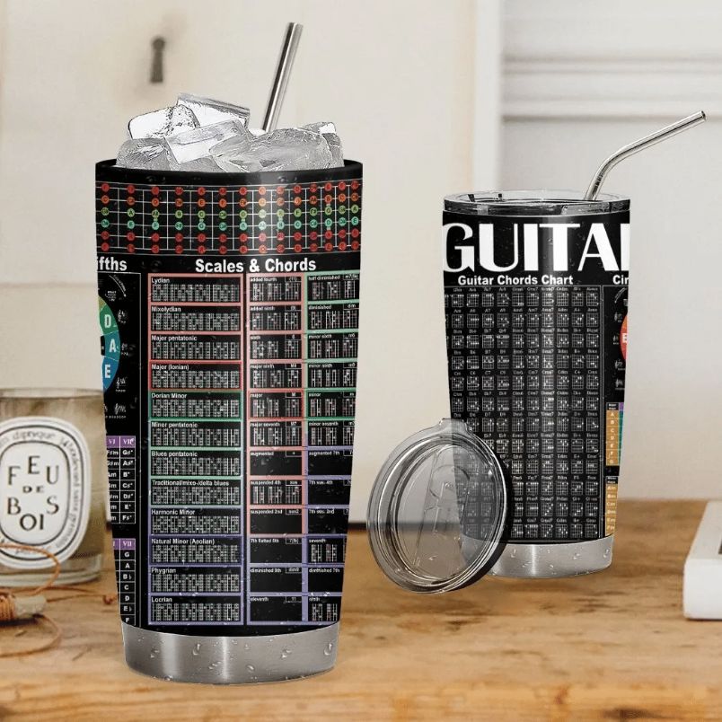 Guitar Chords Gift For Lover Day Travel Tumbler All Over Print Guitar Chords Gift For Lover Day Travel Tumbler All Over Print