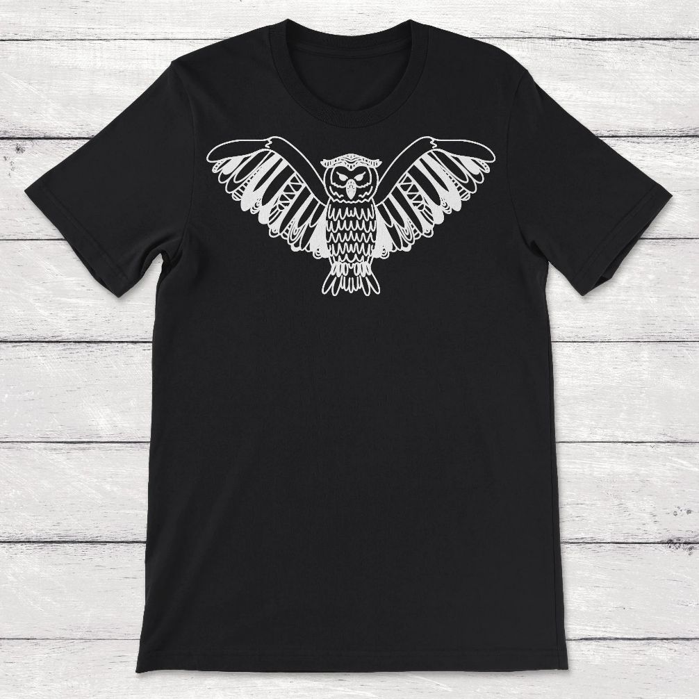 Hand Drawn Owl Clip Art Intricate Owl Design Unisex T-Shirt Hand Drawn Owl Clip Art Intricate Owl Design Unisex T-Shirt