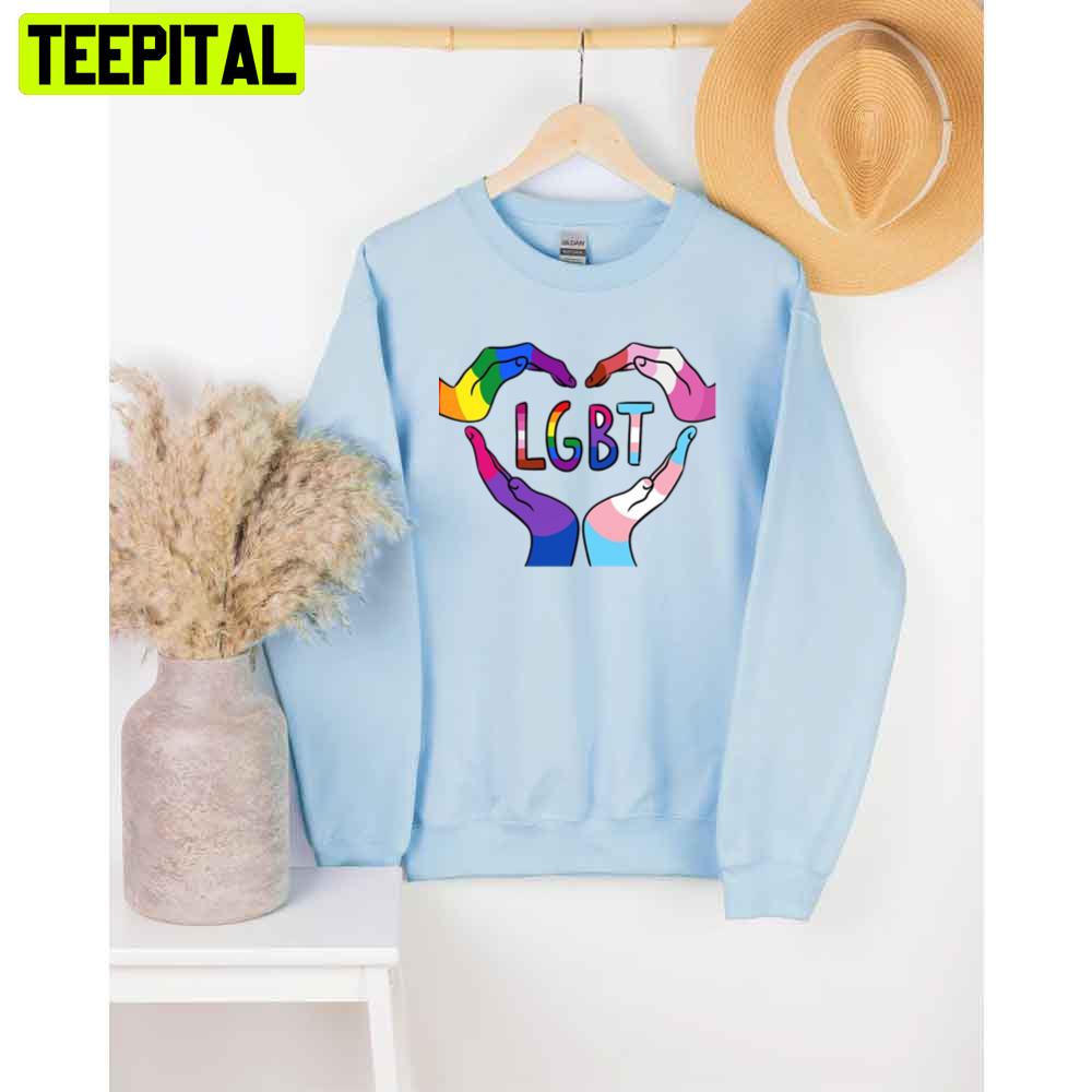 Hands Make Heart Lgbt Pride Allyship Unisex T-Shirt Hands Make Heart Lgbt Pride Allyship Unisex T-Shirt