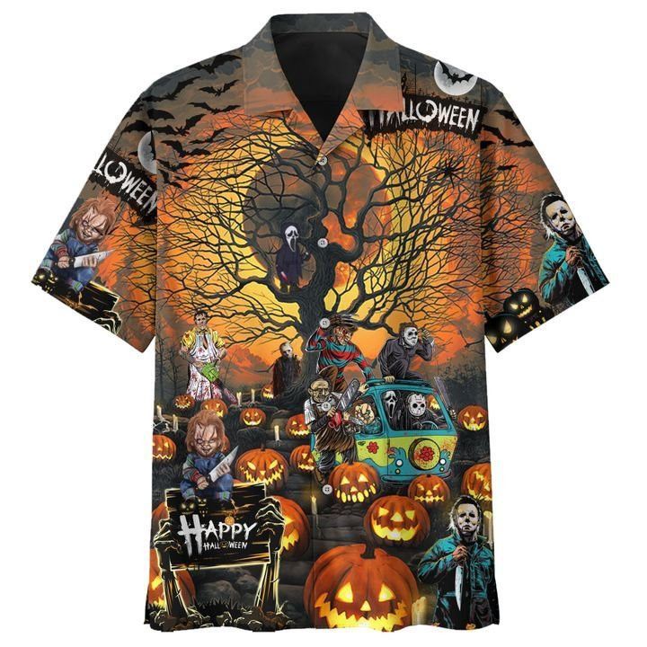 Horror, Jason, Friday the 13th, Michael Myers & Friend Hawaiian Shirt, Hawaiian HA33 Horror, Jason, Friday the 13th, Michael Myers & Friend Hawaiian Shirt, Hawaiian HA33