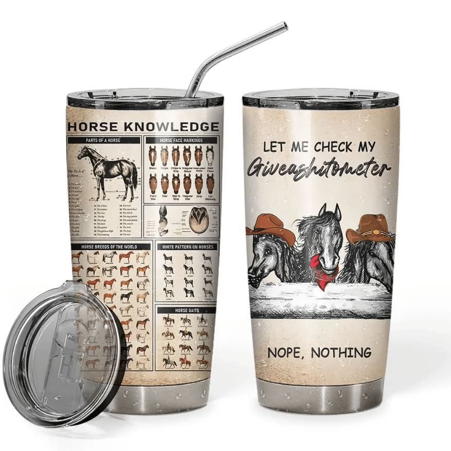 Horse Knowledge Giveashitometer Gift For Lover Day Travel Tumbler Horse Knowledge Giveashitometer Gift For Lover Day Travel Tumbler