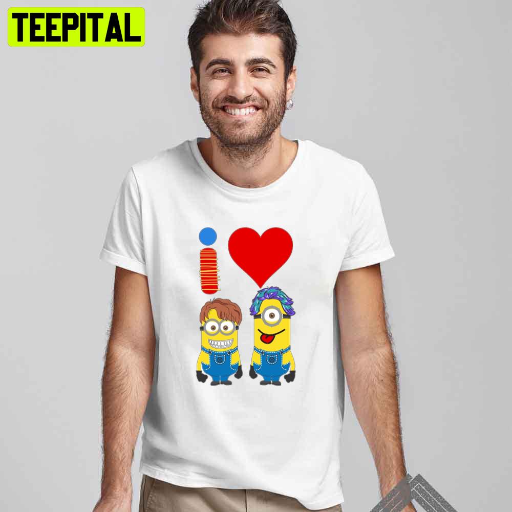 I Love Funny Minions Smile Unisex T-Shirt I Love Funny Minions Smile Unisex T-Shirt
