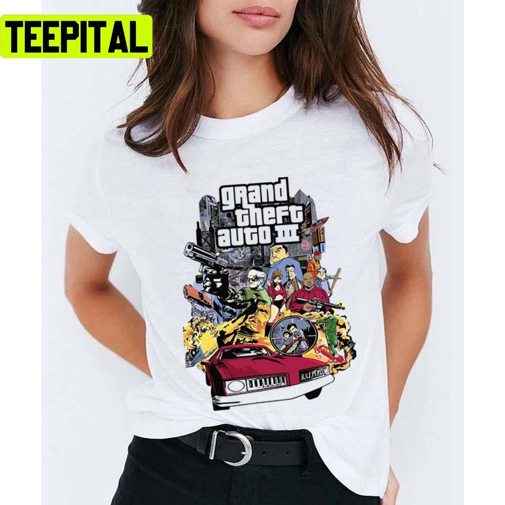 Iii Grand Theft Auto Gta Unisex T-Shirt Iii Grand Theft Auto Gta Unisex T-Shirt