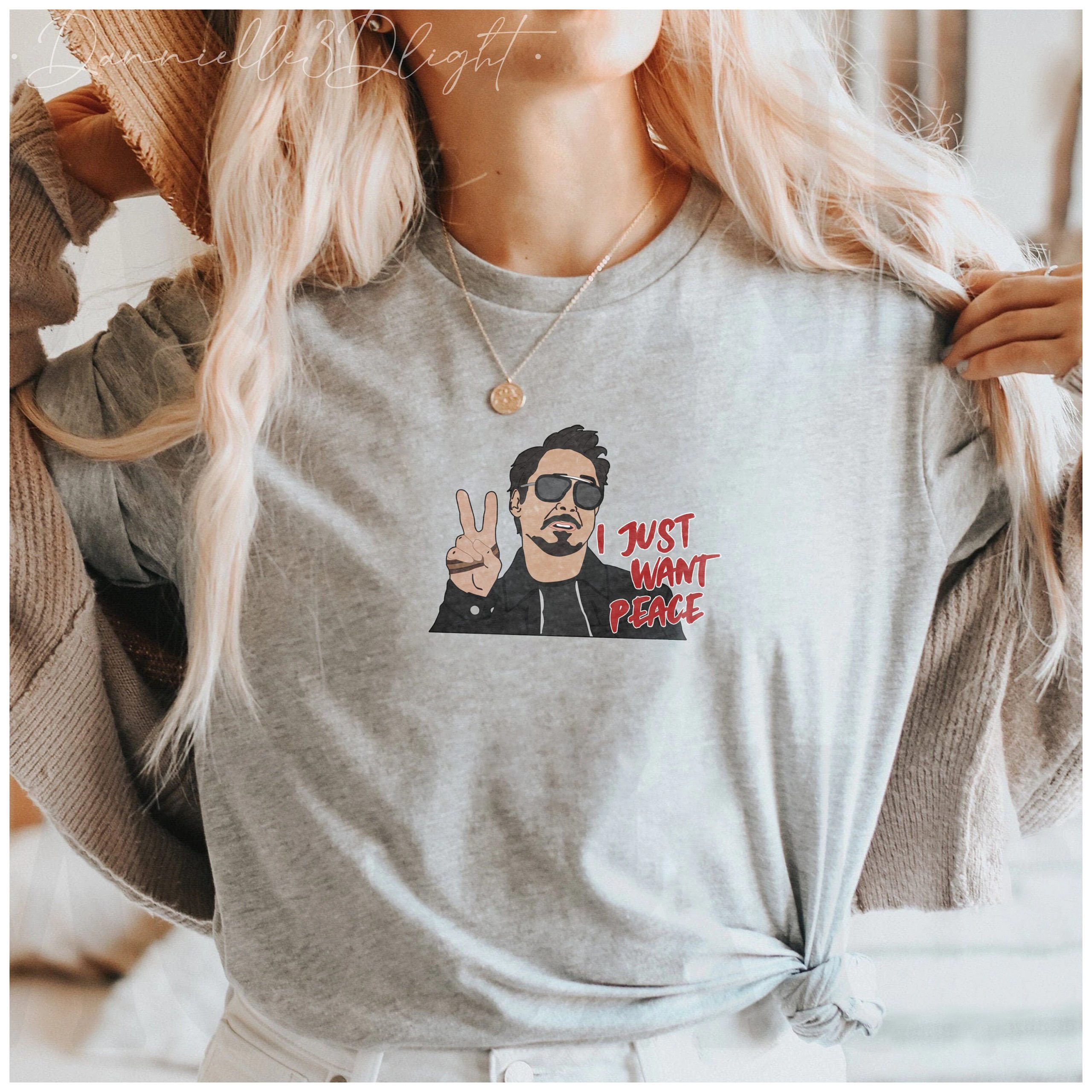 Iron Man I Just Want Peace Unisex S-Shirt Iron Man I Just Want Peace Unisex S-Shirt