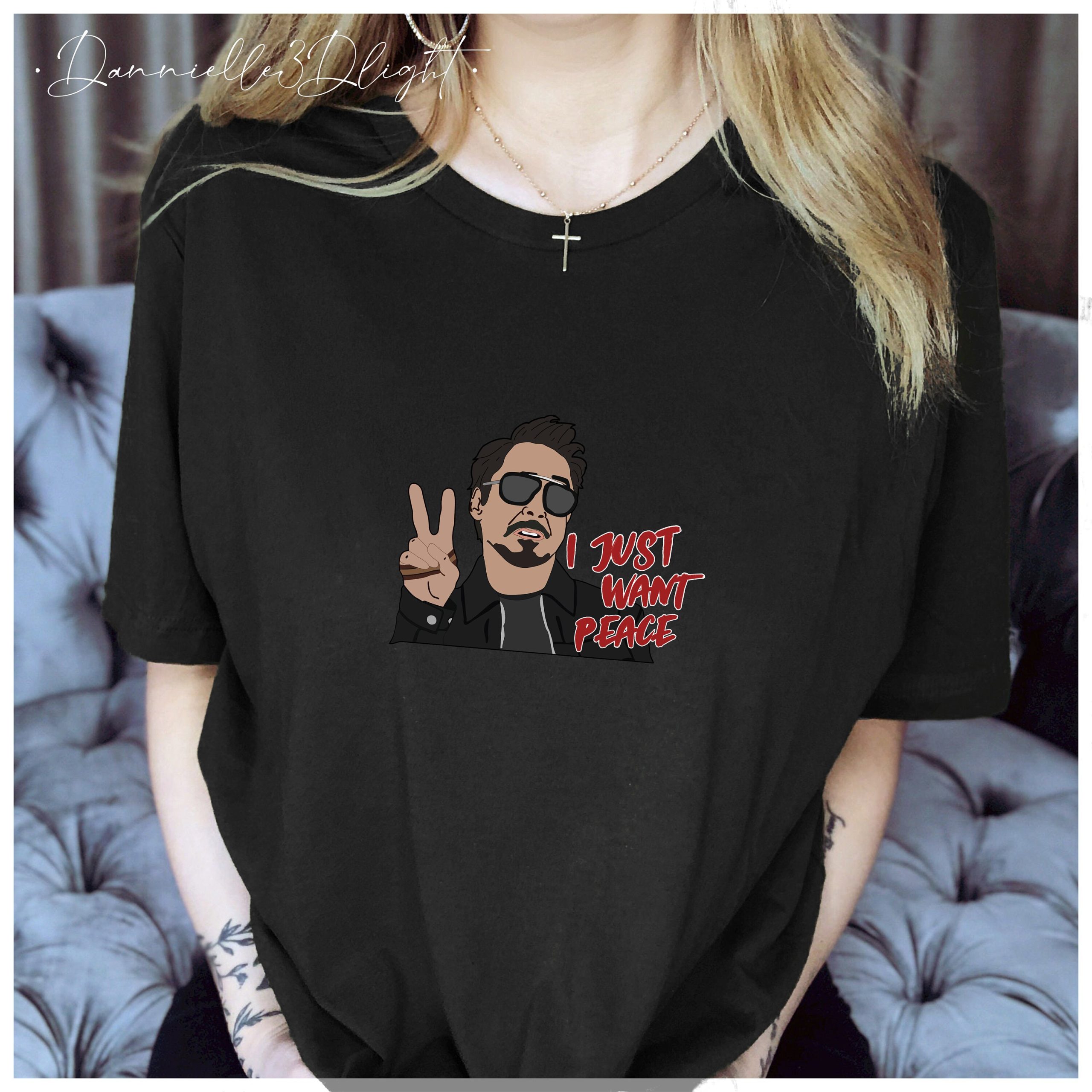 Iron Man I Just Want Peace Unisex S-Shirt Iron Man I Just Want Peace Unisex S-Shirt