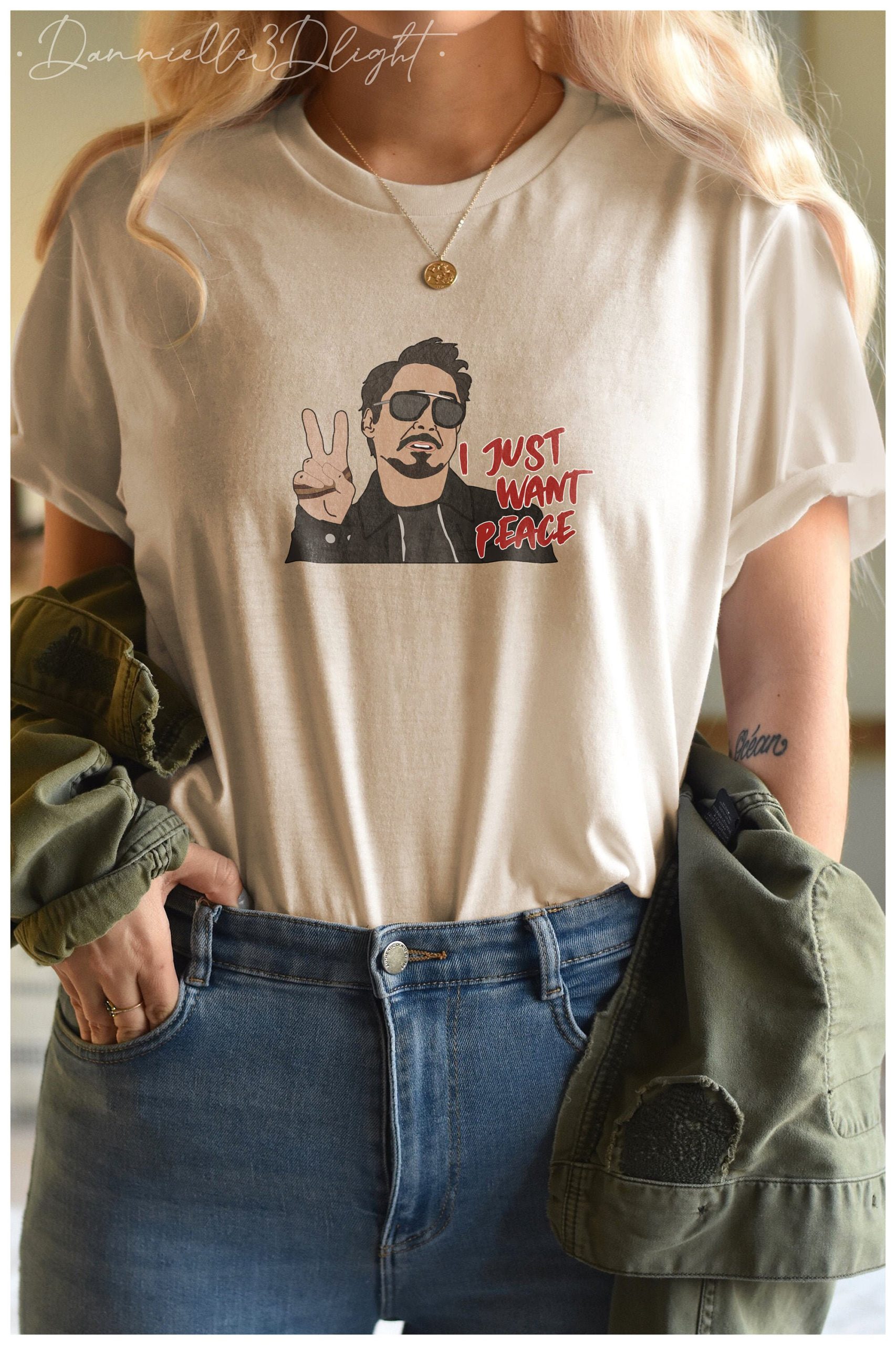 Iron Man I Just Want Peace Unisex S-Shirt Iron Man I Just Want Peace Unisex S-Shirt