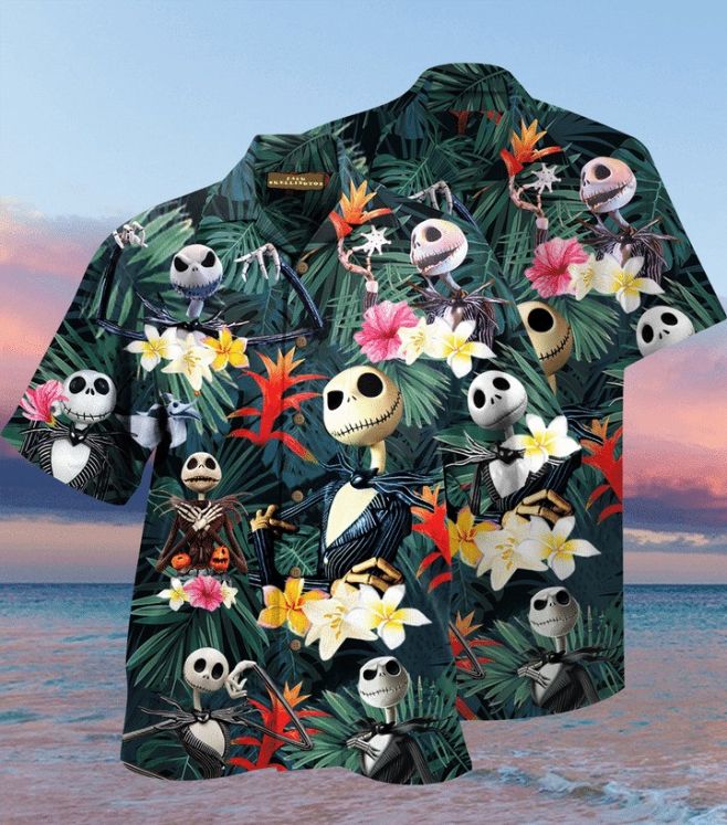 Jack Skellington Tropical Hawaiian Shirt Jack Skellington Tropical Hawaiian Shirt