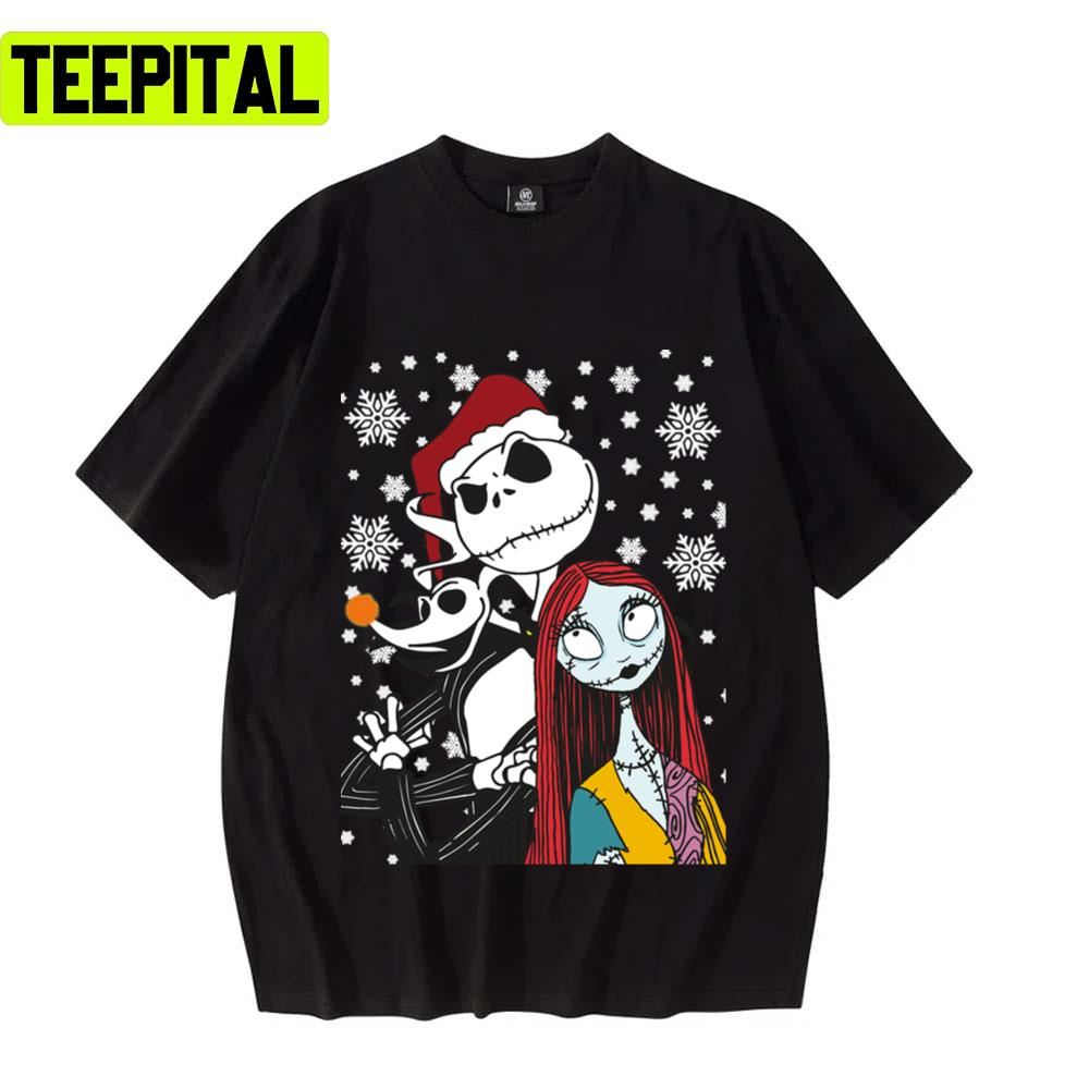 Jack Skellington Zero And Sally The Nightmare Before Christmas Unisex T-Shirt Jack Skellington Zero And Sally The Nightmare Before Christmas Unisex T-Shirt