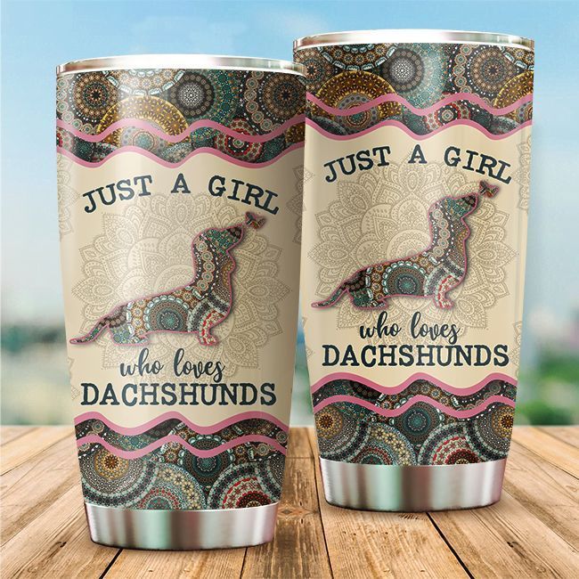Just A Girl Who Loves Dachshund Mandala Gift For Lover Travel Tumbler Just A Girl Who Loves Dachshund Mandala Gift For Lover Travel Tumbler