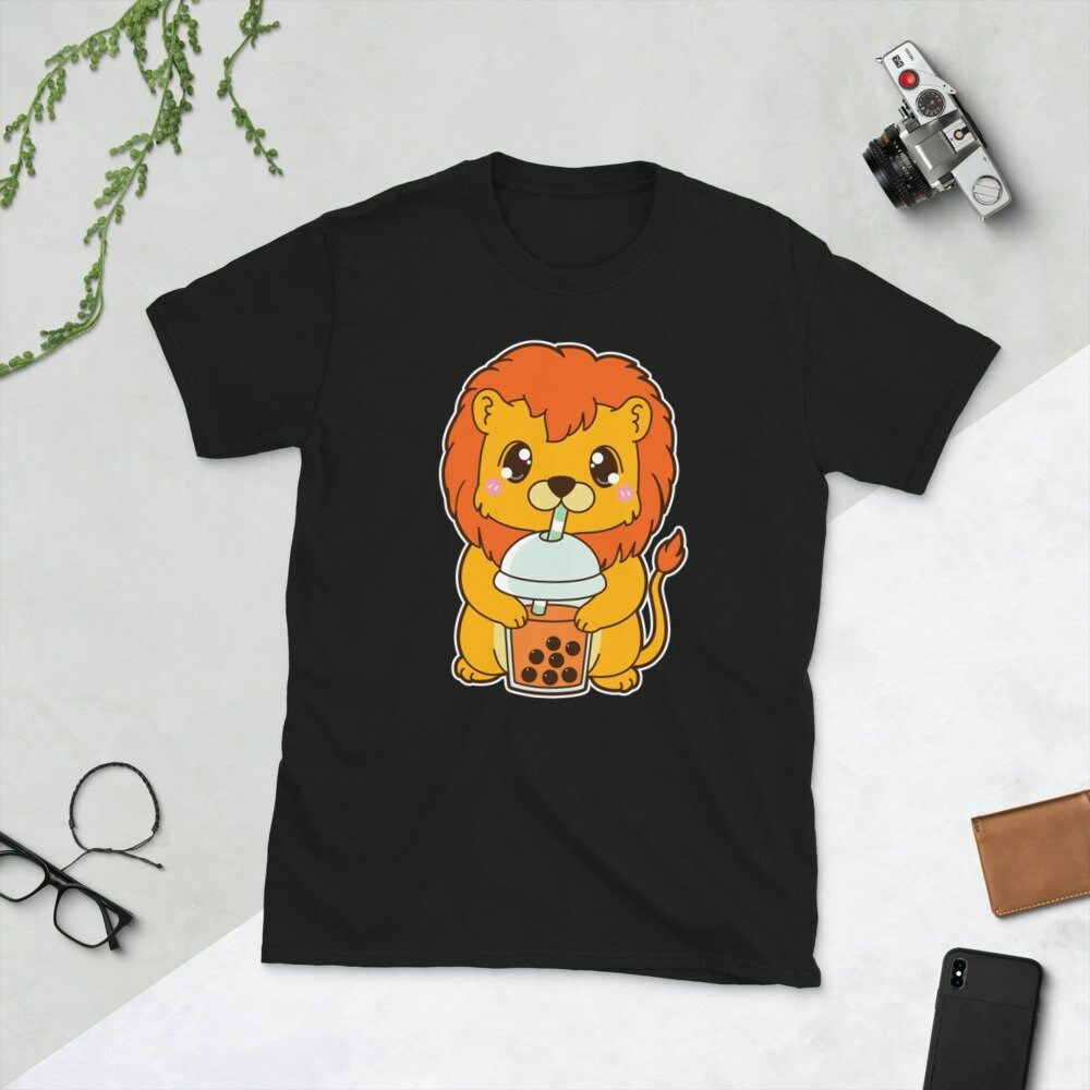Kawaii Cute Boba Lion Leo Cub Animal Lover Asian Food Foodie Thai Iced Tea Bubble Pearl Milk Tea Short-Sleeve Unisex T-Shirt Kawaii Cute Boba Lion Leo Cub Animal Lover Asian Food Foodie Thai Iced Tea Bubble Pearl Milk Tea Short-Sleeve Unisex T-Shirt