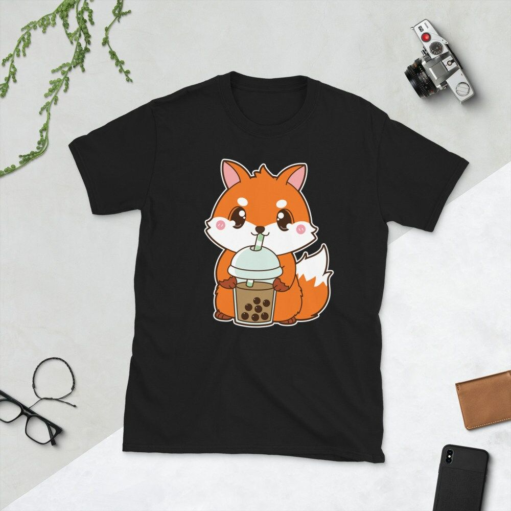 Kawaii Cute Boba Red Fox Animal Lover Asian Food Foodie Classic Bubble Pearl Milk Tea Short-Sleeve Unisex T-Shirt Kawaii Cute Boba Red Fox Animal Lover Asian Food Foodie Classic Bubble Pearl Milk Tea Short-Sleeve Unisex T-Shirt