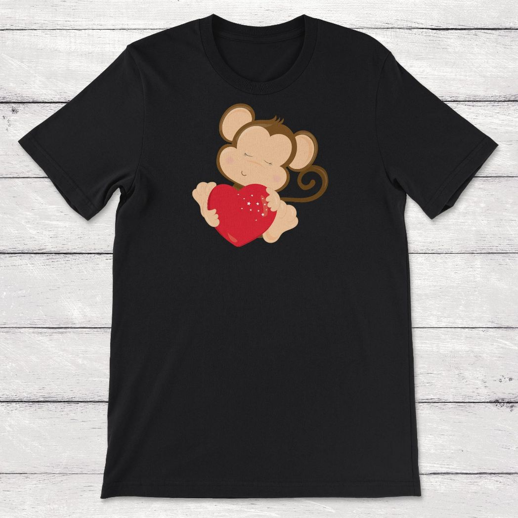 Kids Safari Valentine Monkey Unisex T-Shirt Kids Safari Valentine Monkey Unisex T-Shirt