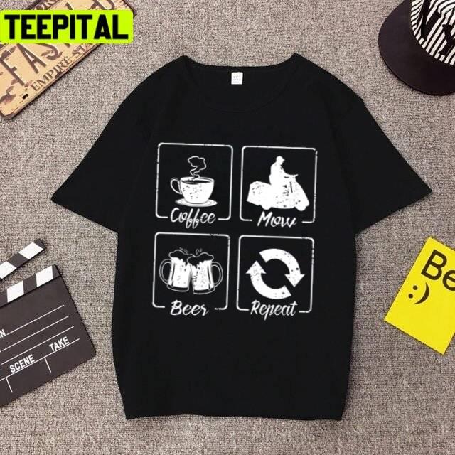 Lawn Mowing Coffee Beer Repeat Jim Mowing Unisex T-Shirt Lawn Mowing Coffee Beer Repeat Jim Mowing Unisex T-Shirt