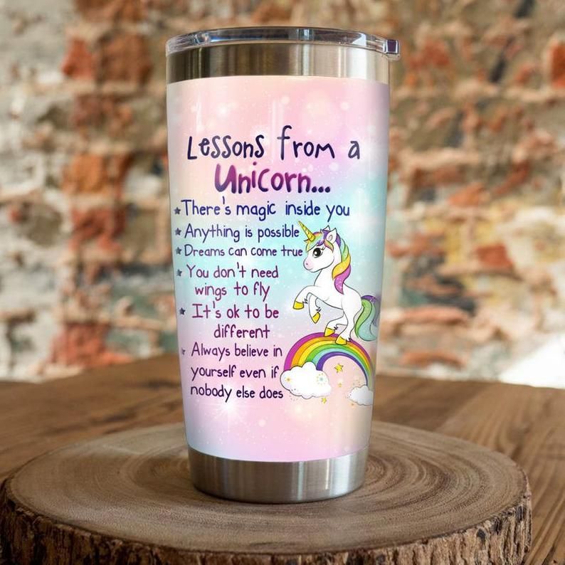 Lessons From A Unicorn Rainbow Gift For Lover Day Travel Tumbler Lessons From A Unicorn Rainbow Gift For Lover Day Travel Tumbler