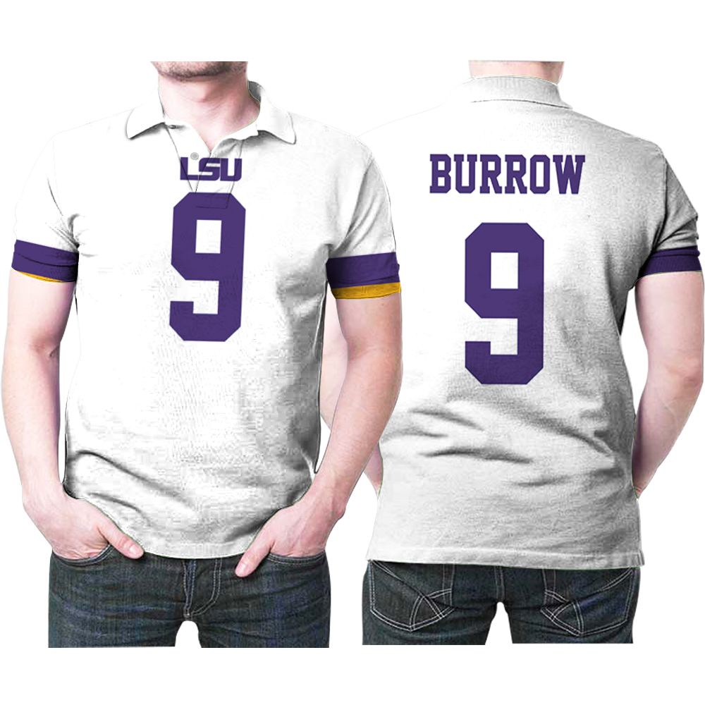 Lsu Tigers Joe Burrow 9 University College Football White Jersey Style Gift For Lsu Fans Polo Shirt All Over Print Shirt 3d T-shirt Lsu Tigers Joe Burrow 9 University College Football White Jersey Style Gift For Lsu Fans Polo Shirt All Over Print Shirt 3d T-shirt