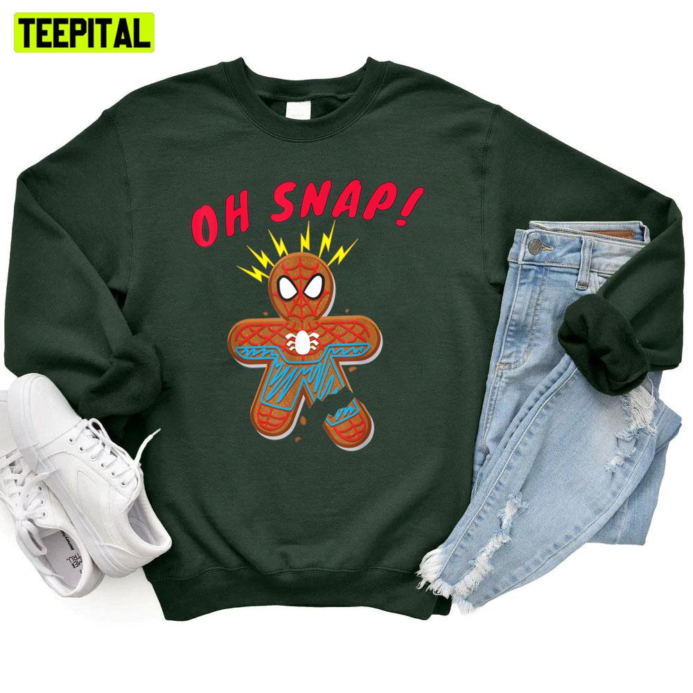 Marvel Spider Man Gingerbread Cookie Oh Snap Unisex T-Shirt Marvel Spider Man Gingerbread Cookie Oh Snap Unisex T-Shirt