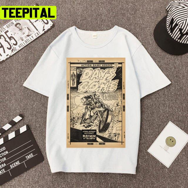 Mayhem At 180mph Days Gone Fan Art Comic Cover Line Art Unisex T-Shirt Mayhem At 180mph Days Gone Fan Art Comic Cover Line Art Unisex T-Shirt