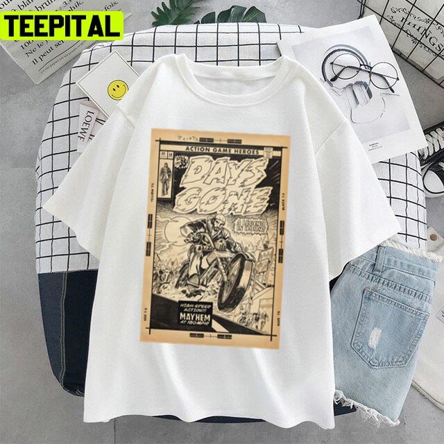 Mayhem At 180mph Days Gone Fan Art Comic Cover Line Art Unisex T-Shirt Mayhem At 180mph Days Gone Fan Art Comic Cover Line Art Unisex T-Shirt