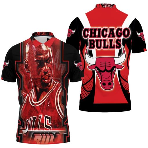 Michael Jordan Chicago Bulls 23 Fireball Polo Shirt All Over Print Shirt 3d T-shirt