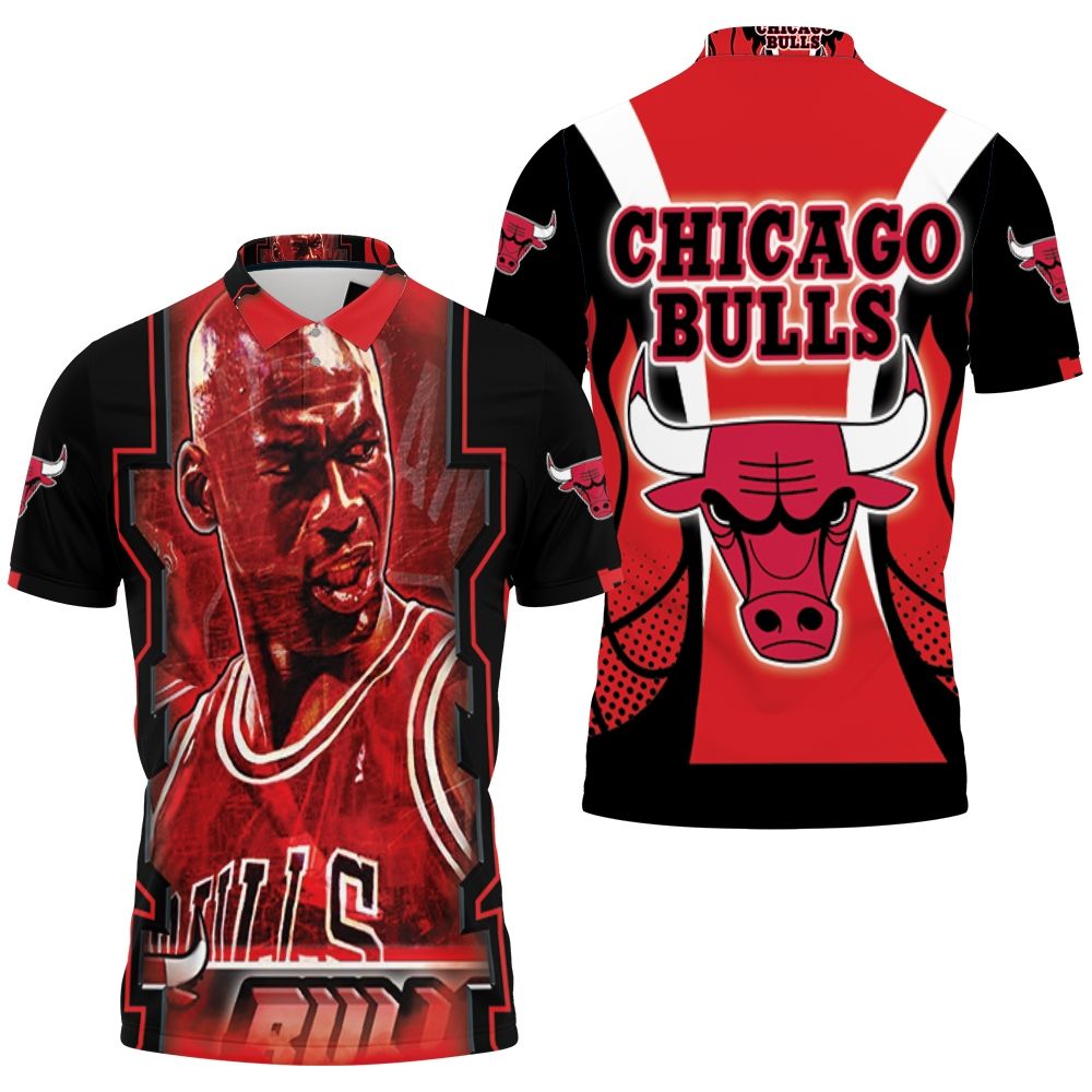 Michael Jordan Chicago Bulls 23 Fireball Polo Shirt All Over Print Shirt 3d T-shirt Michael Jordan Chicago Bulls 23 Fireball Polo Shirt All Over Print Shirt 3d T-shirt