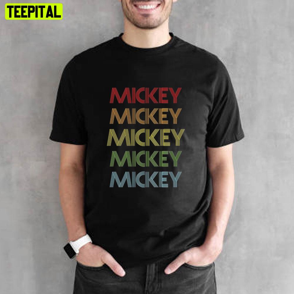 Mickey Name Multi Colored Unisex T-Shirt Mickey Name Multi Colored Unisex T-Shirt