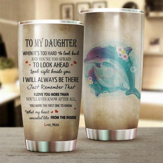 Mom Dolphin Mom To Daughter Gift For Lover Day Travel Tumbler Mom Dolphin Mom To Daughter Gift For Lover Day Travel Tumbler
