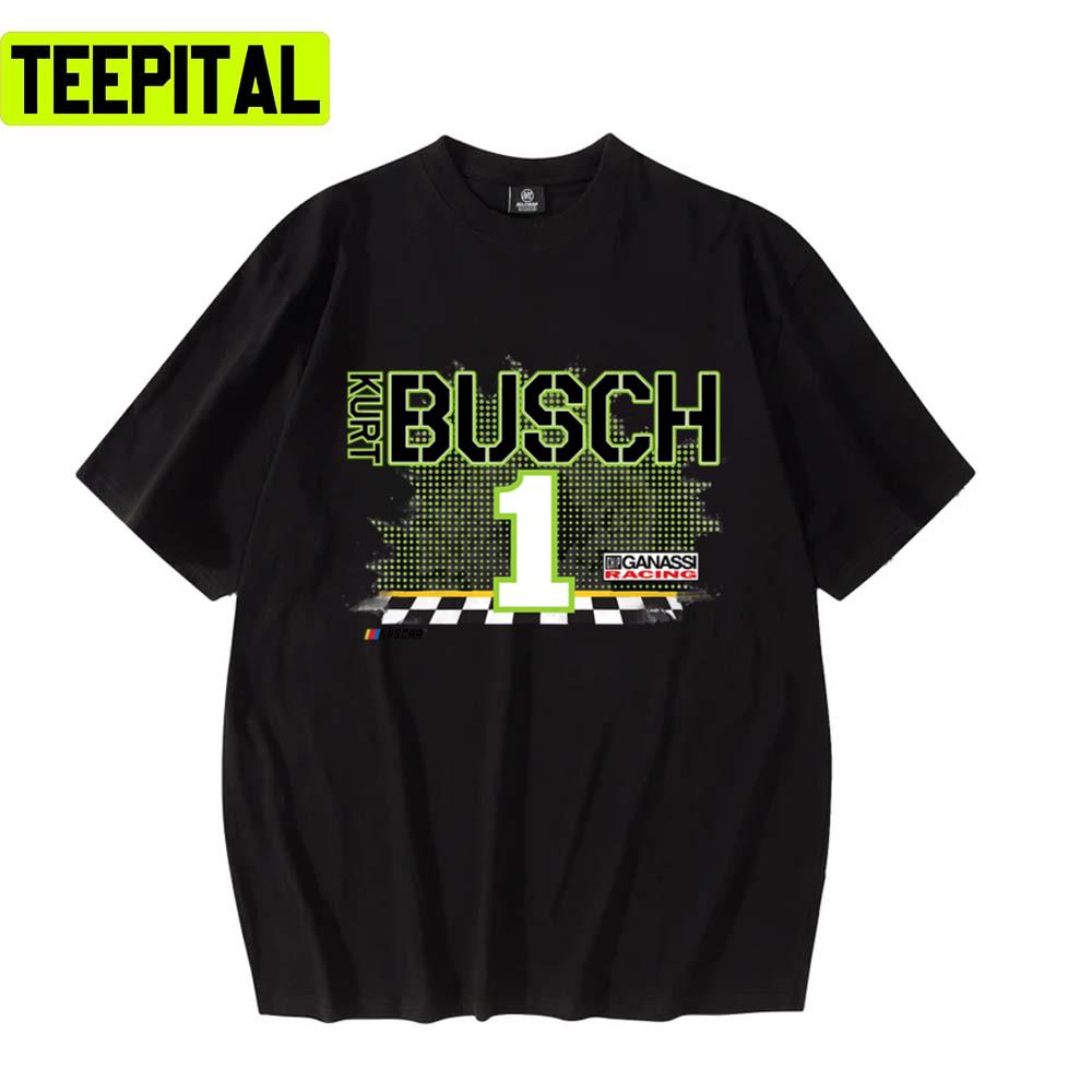 Nascar Kurt Busch Racing Flags Design Unisex T-Shirt Nascar Kurt Busch Racing Flags Design Unisex T-Shirt