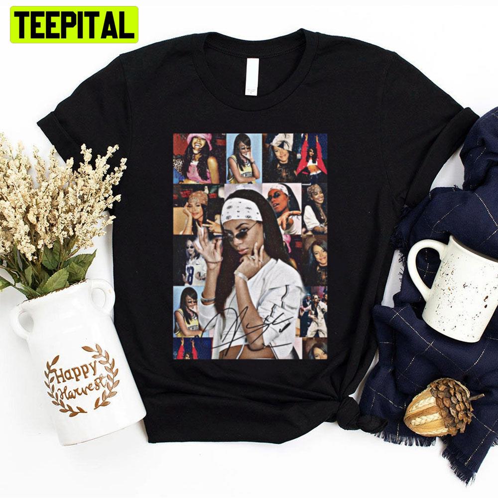 Picture Aaliyah Singature Unisex T-Shirt Picture Aaliyah Singature Unisex T-Shirt