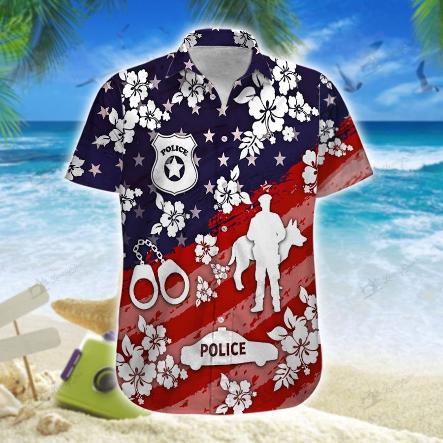 Police Men Hawaiian Shirt HA33 Police Men Hawaiian Shirt HA33
