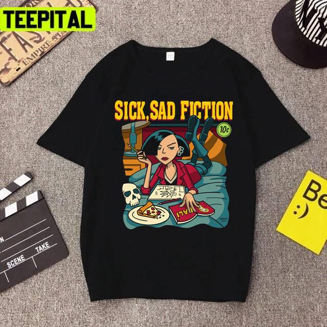 Pulp Fiction Sick Sad Fiction Illustration Unisex T-Shirt Pulp Fiction Sick Sad Fiction Illustration Unisex T-Shirt