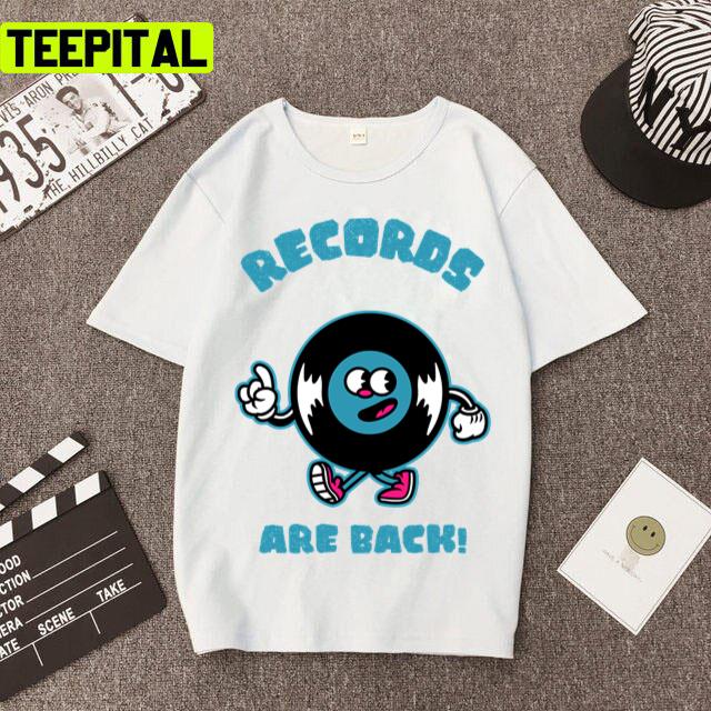Records Are Back Music Disk Design Unisex T-Shirt Records Are Back Music Disk Design Unisex T-Shirt